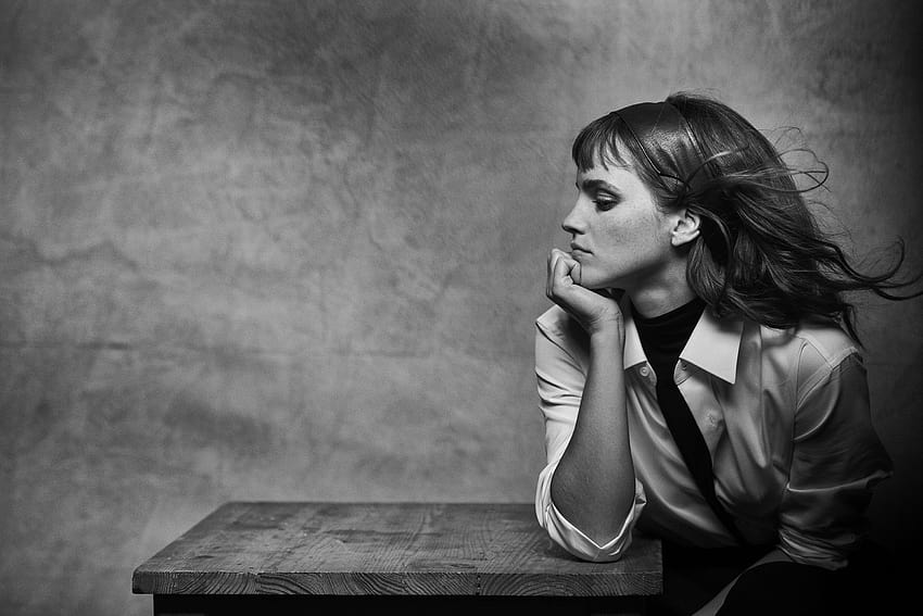 Emma Watson Black And White, actrice en noir et blanc Fond d'écran HD