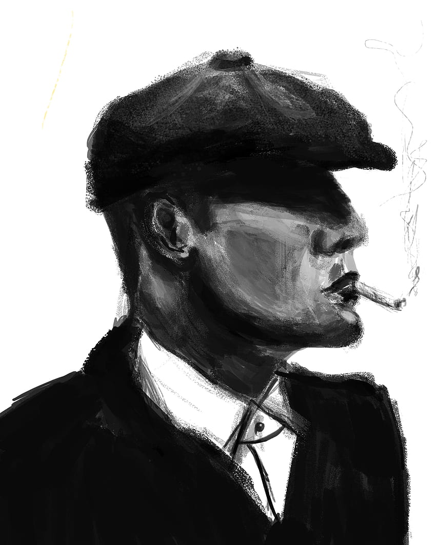 Tommy Shelby from Peaky Blinders, Digital Painting on, tom shelby HD phone wallpaper