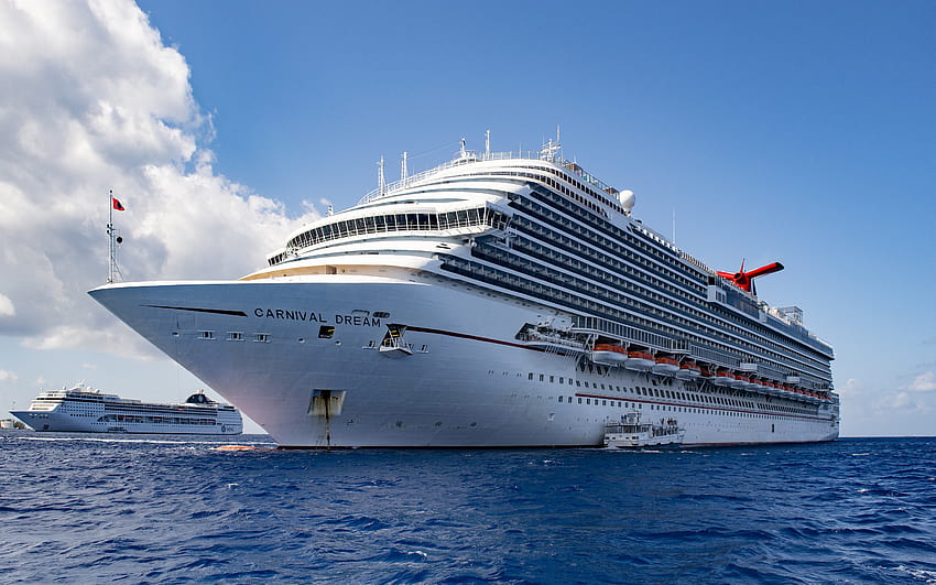 Carnival Dream, круизен кораб, бял голям кораб, круизен лайнер, луксозни кораби, море с резолюция 2880x1800. Високо качество, големи кораби HD тапет