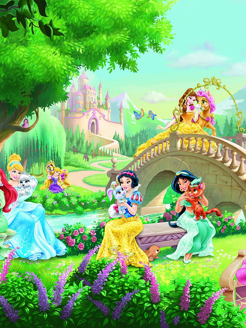 Disney Prensesi ve Evcil Hayvan Duvar Resmi, disney prensesi evcil hayvanları HD telefon duvar kağıdı