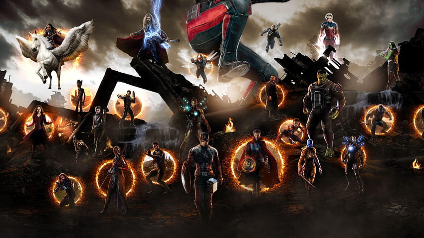Avengers Endgame Son Savaş Sahnesi süper kahramanlar HD duvar kağıdı