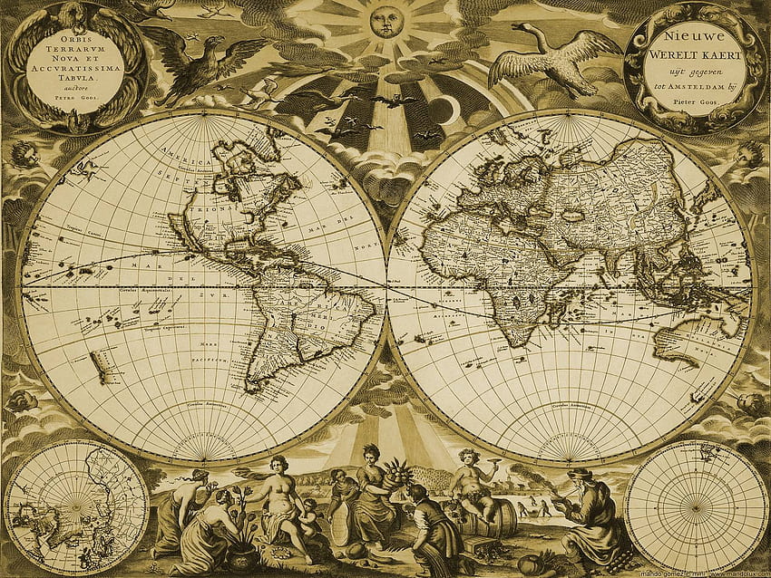 Peta antik, peta dunia antik Wallpaper HD