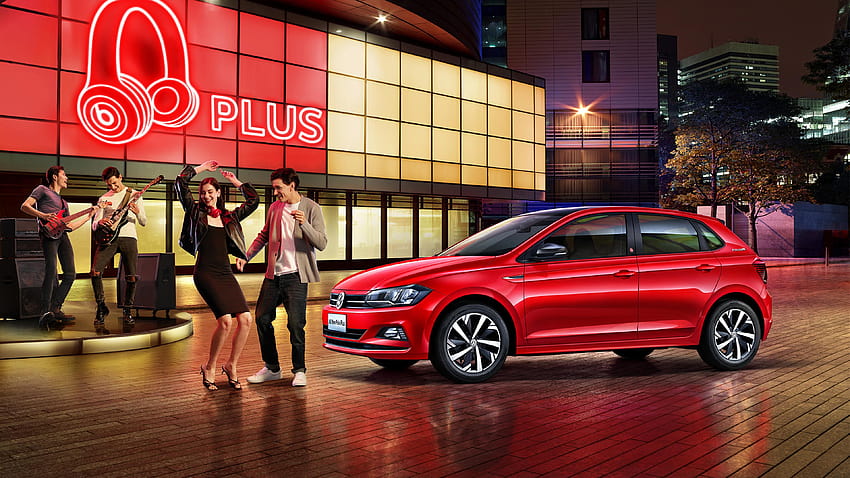 Volkswagen 2019 Polo Plus Red automobile 3840x2160, polo car red computer HD wallpaper