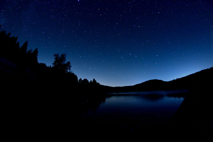 Dark Blue Landscape, nature dark HD wallpaper