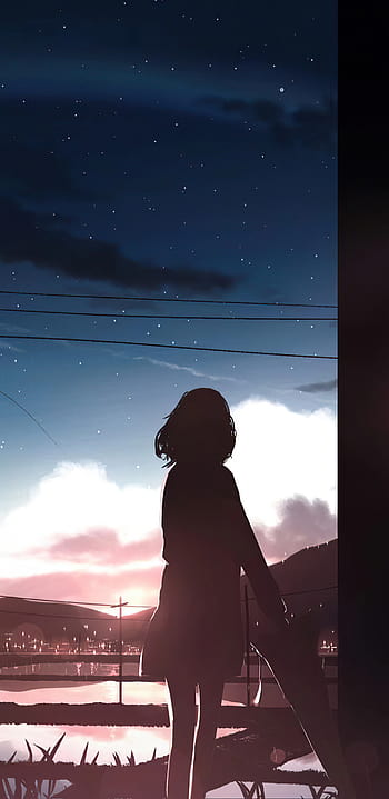 Với đôi mắt sáng lấp lánh, cô gái anime đứng một mình giữa những cánh đồng hoa và lắng nghe tiếng sóng xa. Bức hình sẽ đưa bạn vào một cảm giác yên bình và khát khao tự do.