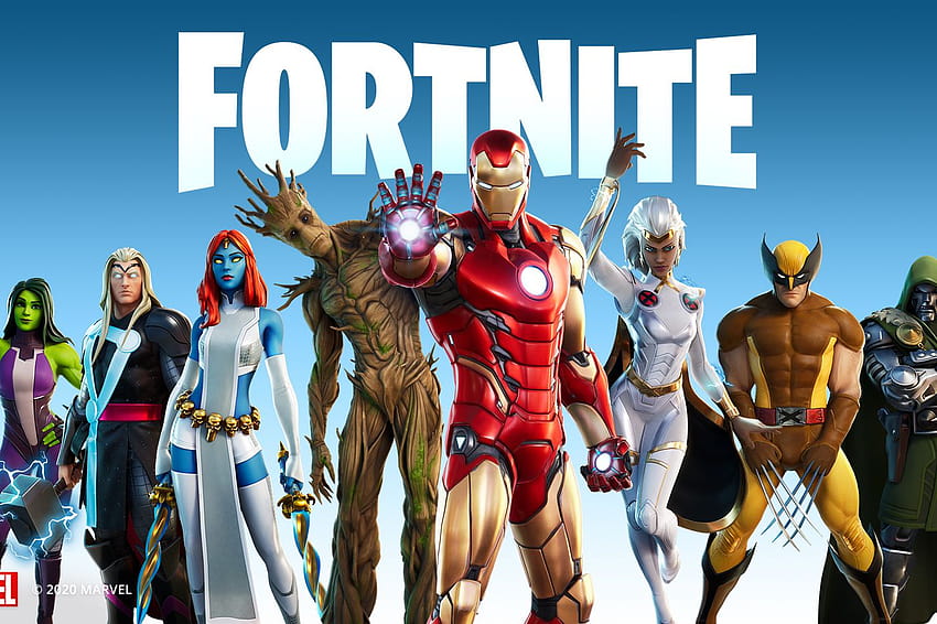 Fortnite Kapitel 2 Staffel 4 Battle Pass alle Marvel-Skins, Fortnite Computer Marvel HD-Hintergrundbild