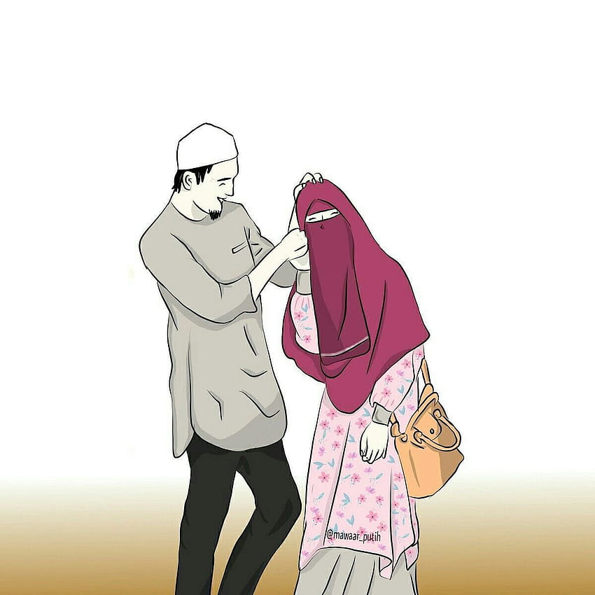 Muslimischer Paar-Cartoon, muslimischer Anime HD-Handy-Hintergrundbild