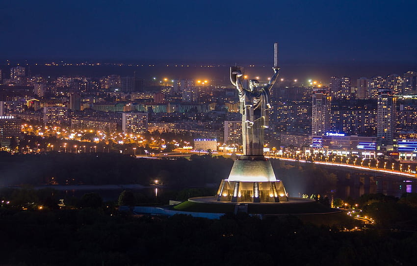 ville de nuit, Kiev, Dnepr, pont Paton , section город Fond d'écran HD