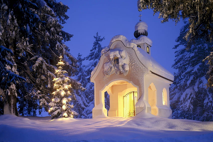 Christmas for, christmas church HD wallpaper