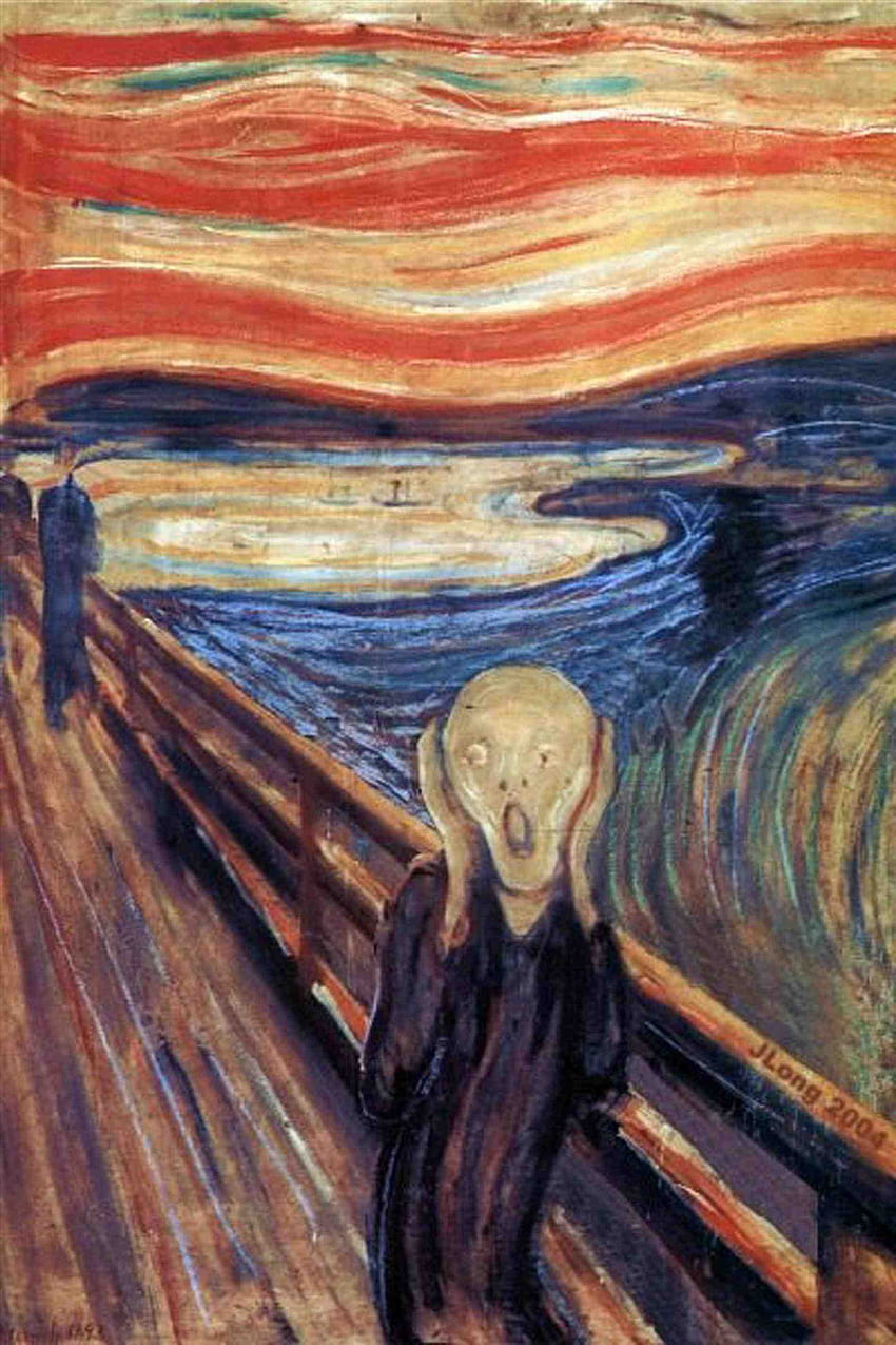 th wise attention wise the scream painting attention HD phone wallpaper