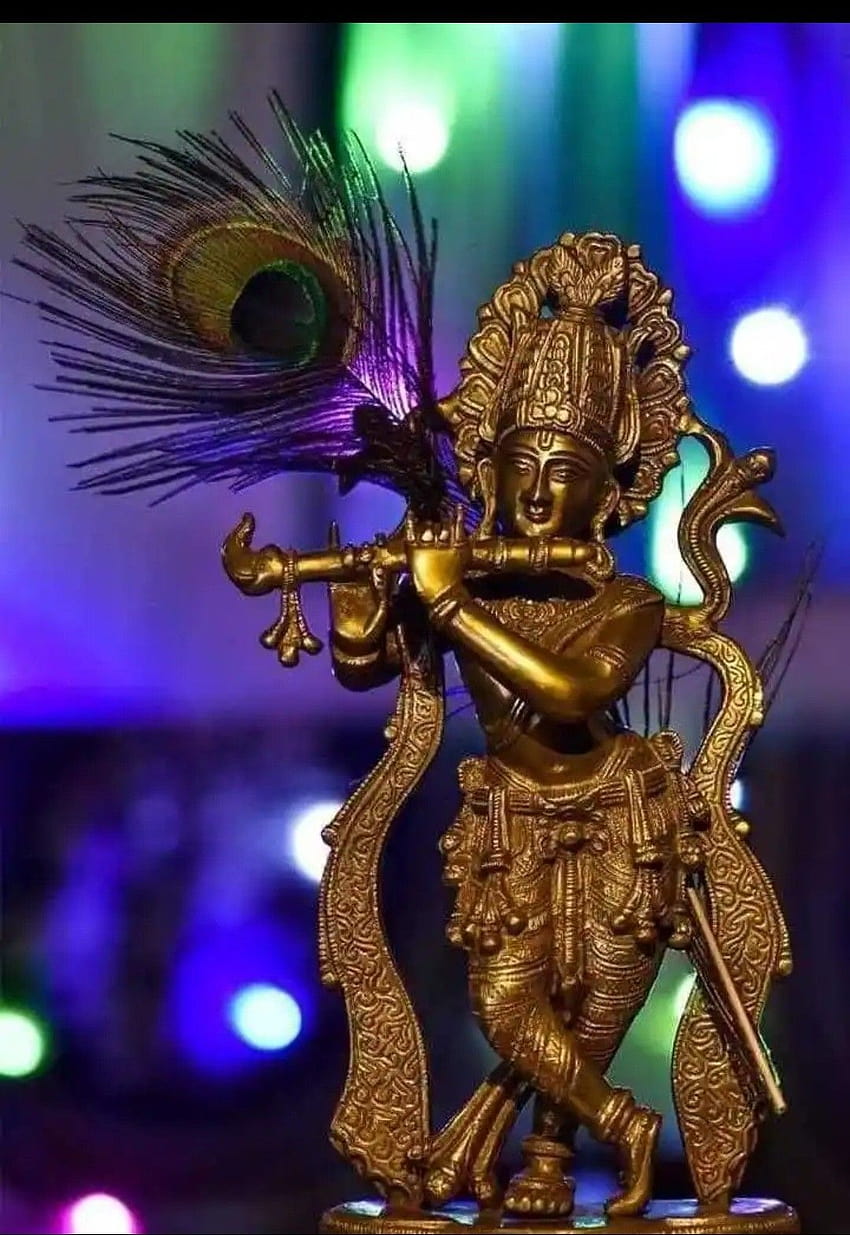 Lakshmipg auf Radha Sametha Krishna, Krishna-Statue HD-Handy-Hintergrundbild