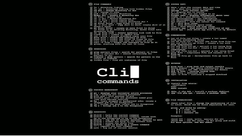 4 Linux Command, wiersz poleceń Tapeta HD