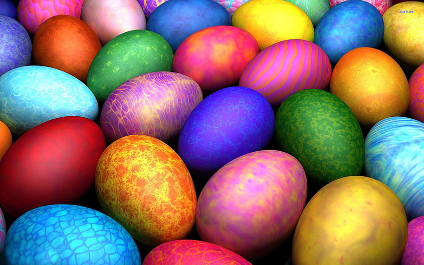 Kolorowe tła jaj wielkanocnych 52452, malowane pisanki Tapeta HD