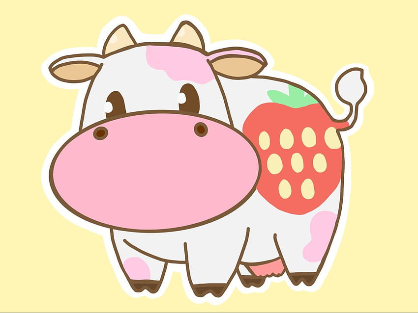Strawberry Cow  Pink Cow HD phone wallpaper  Pxfuel