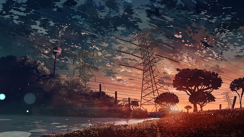 Anime-Landschaftsauflösung, Anime-Landschaft HD-Hintergrundbild