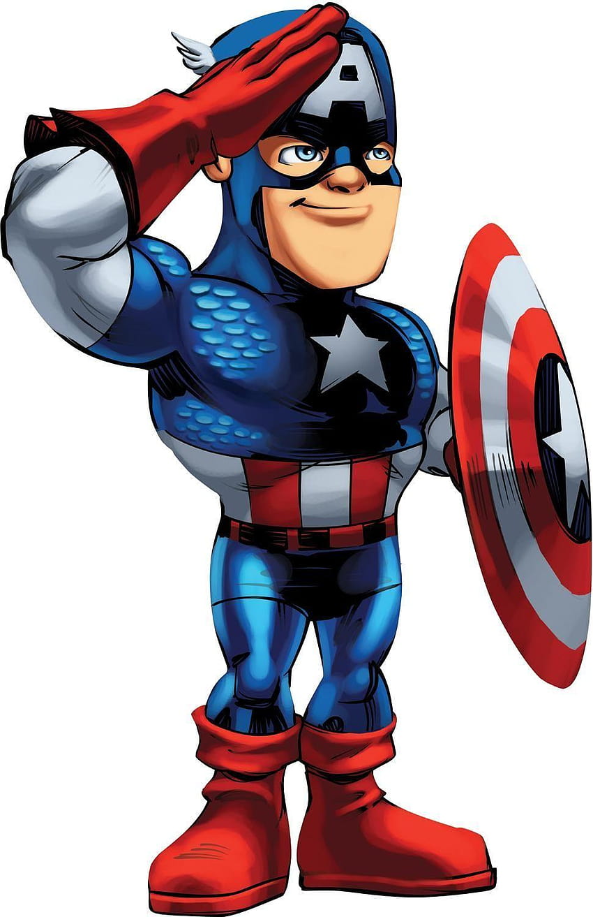 captain america cartoon, super hero squad characters HD phone wallpaper