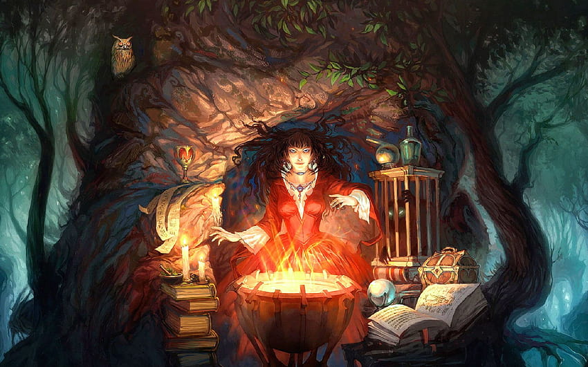 Hexen-Zauberbuchseite, Wicca-Computer HD-Hintergrundbild