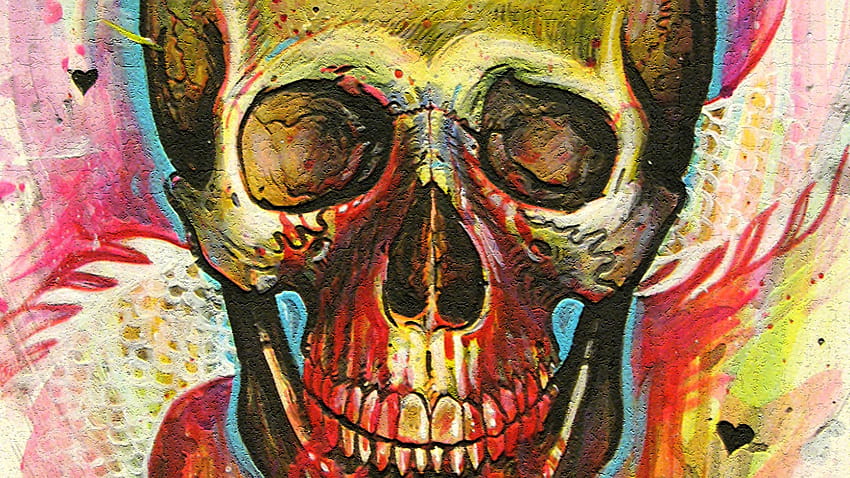 Psychedelic Skull, trippy skeleton HD wallpaper