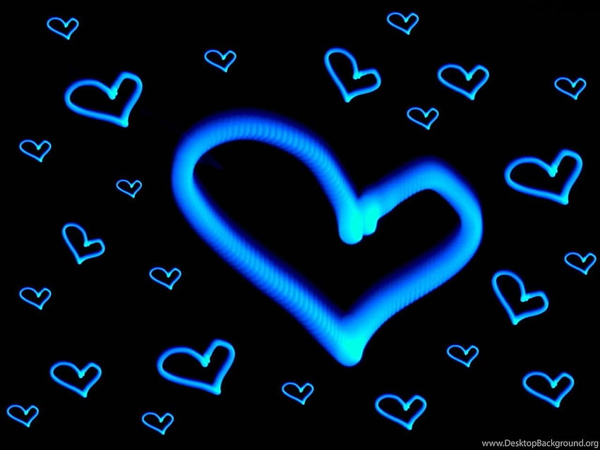 Blue Heart Cave Backgrounds, blue heart aesthetic HD wallpaper
