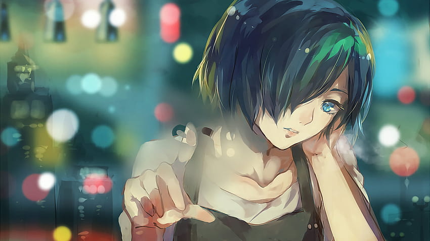 : illustration de personnage d'anime féminin aux cheveux verts, femme en tablier noir anime • For You For & Mobile, anime vert cool Fond d'écran HD