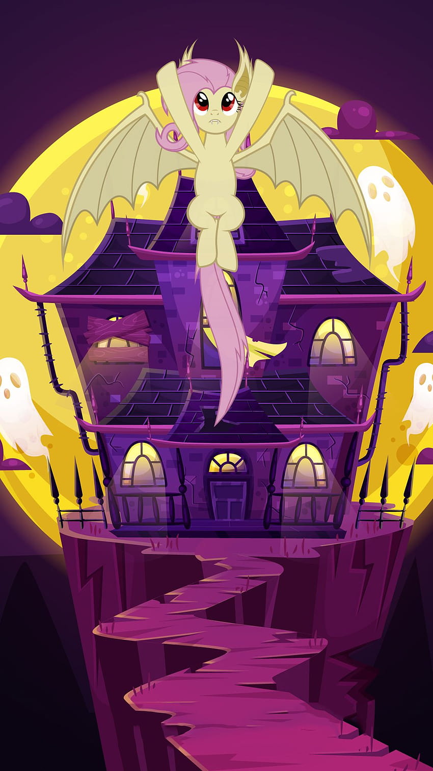 Cute Halloween Phone with My Little Ponies as bats HD phone wallpaper
