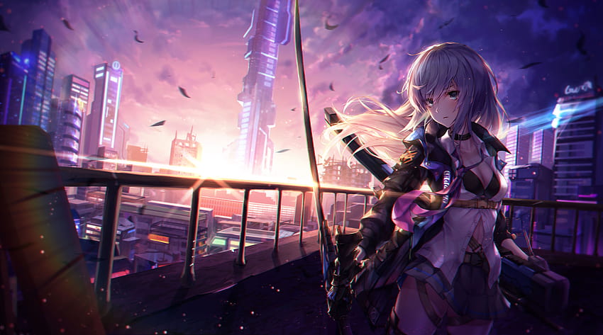 Anime Warrior Girl With Sword , Anime, anime girl pic HD wallpaper