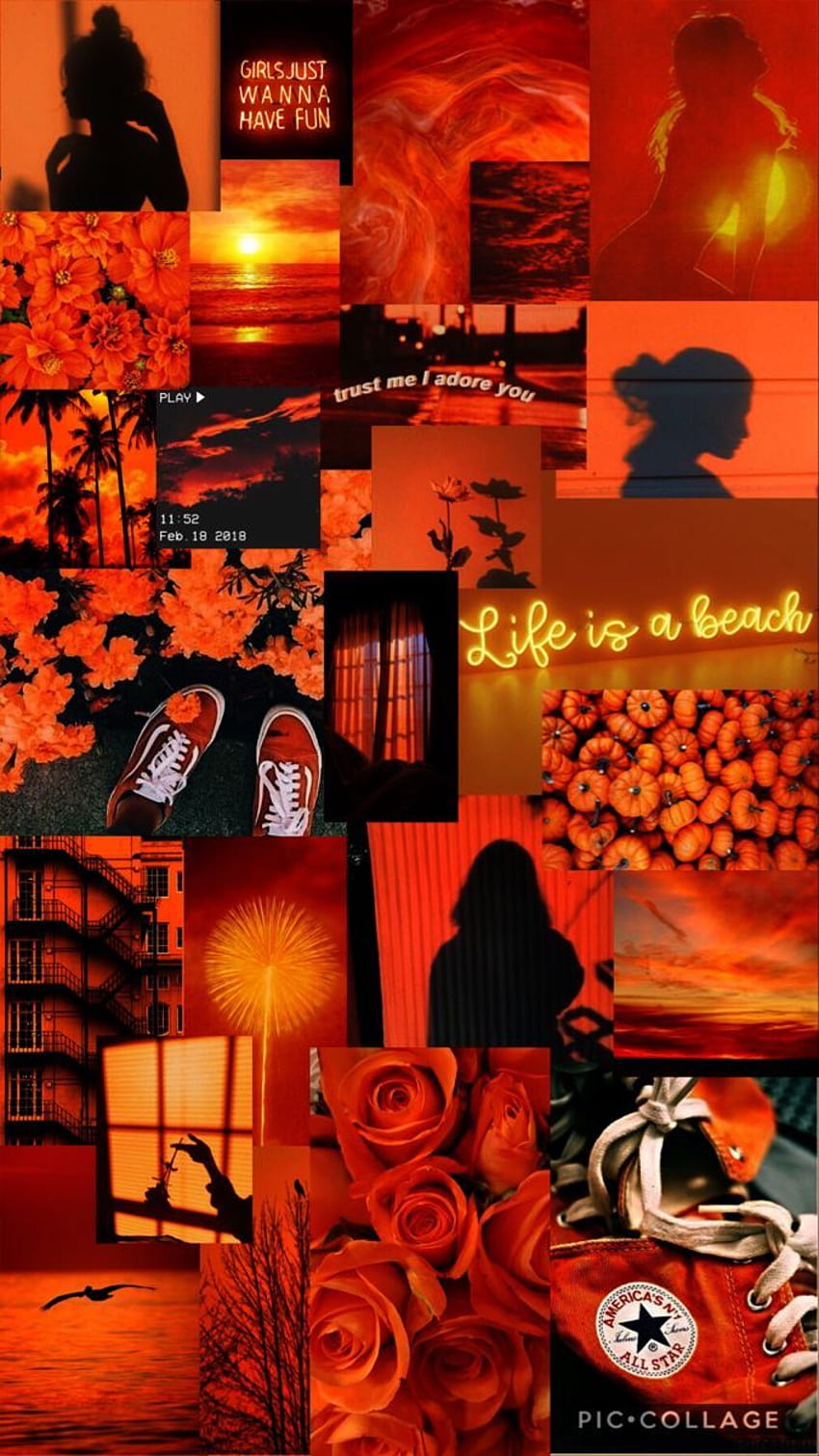 Orange Aesthetic Collage Hd Phone Wallpaper Pxfuel