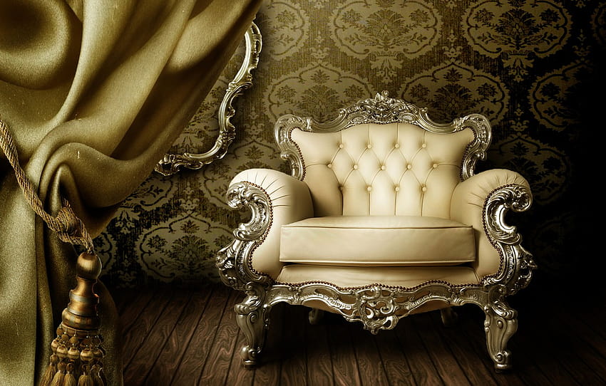 chair, curtains, vintage, interior, luxury, curtain , section интерьер, luxury interior HD wallpaper
