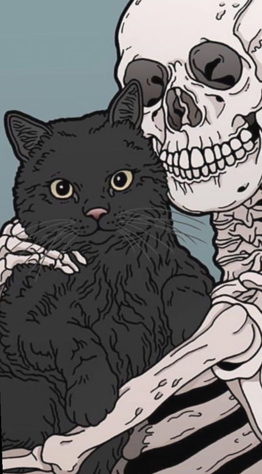 ✓ Tumblr Śliczny kot, koty i psy halloween Tapeta na telefon HD