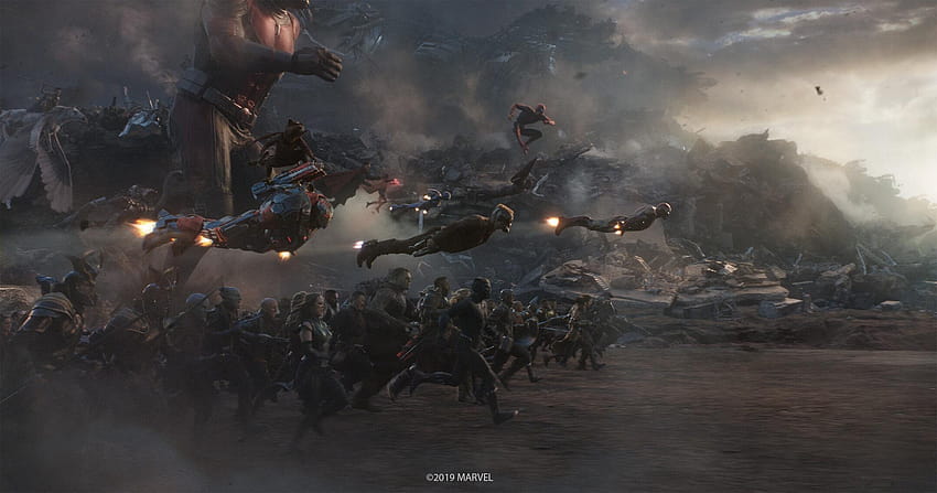 Captain Marvel vs Thanos Avengers: Endgame เปิดตัวแล้ว กัปตันอเมริกา vs ธานอส วอลล์เปเปอร์ HD