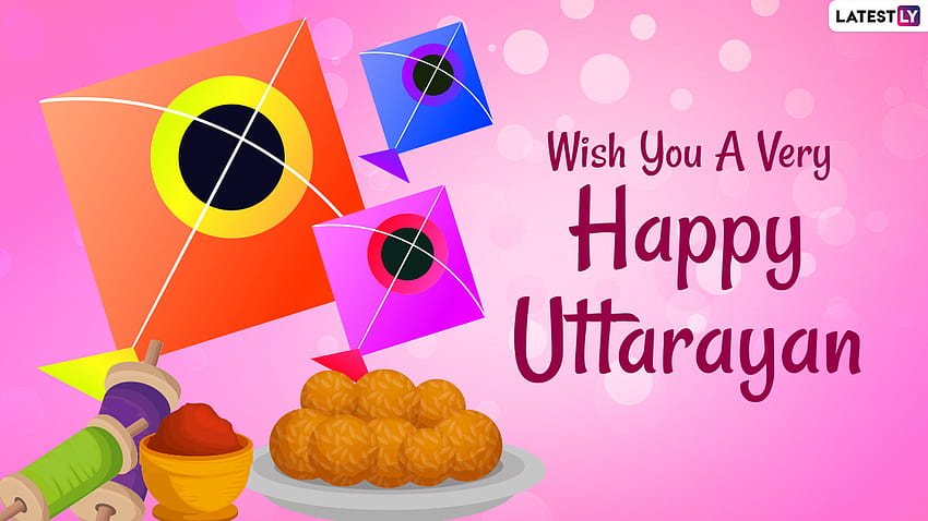 Happy Uttarayan 2021 & Makar Sankranti Wishes: WhatsApp Stickers, Messages, , GIF Greetings, Quotes, Status, SMS and to Family & Friends HD wallpaper
