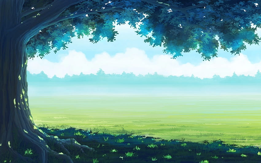 2880x1800 アニメの風景、森、草、MacBook Pro 15 インチ用、アニメの草原 高画質の壁紙