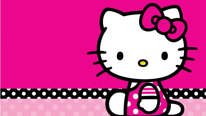พื้นหลังความรัก Hello Kitty สีชมพูและสีดำ [2958x1938] สำหรับมือถือและแท็บเล็ต คอมพิวเตอร์ Hello Kitty สีดำ วอลล์เปเปอร์ HD