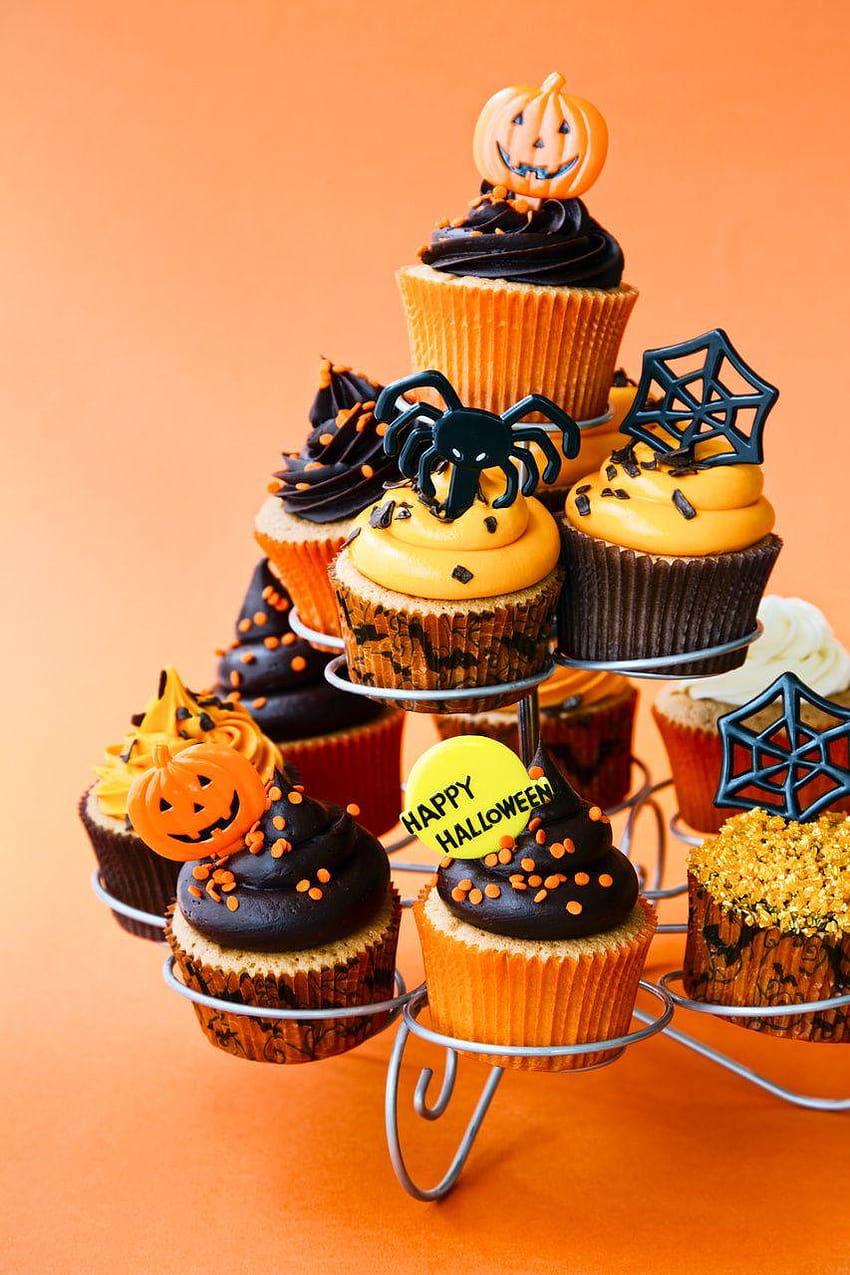babeczki na halloween pomysły na dekorowanie ciasta na halloween i przepisy na halloween Tapeta na telefon HD