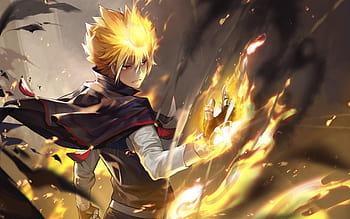 prompthunt Anime key visual of a young boy with spikey yellow hair and  lightning powers portrait white background Illustrated by Kohei  Horikoshi high quality face detailed eyes big eyes official media 8k