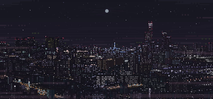 8-Bit-Hintergründe, 8-Bit-Stadt HD-Hintergrundbild