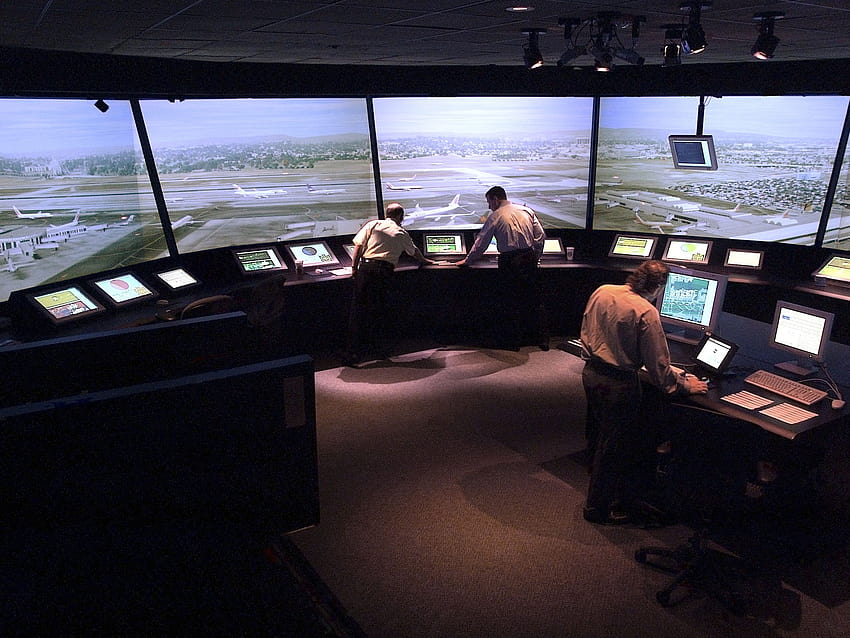 Виртуални фонове на NASA Aeronautics, контролна зала HD тапет