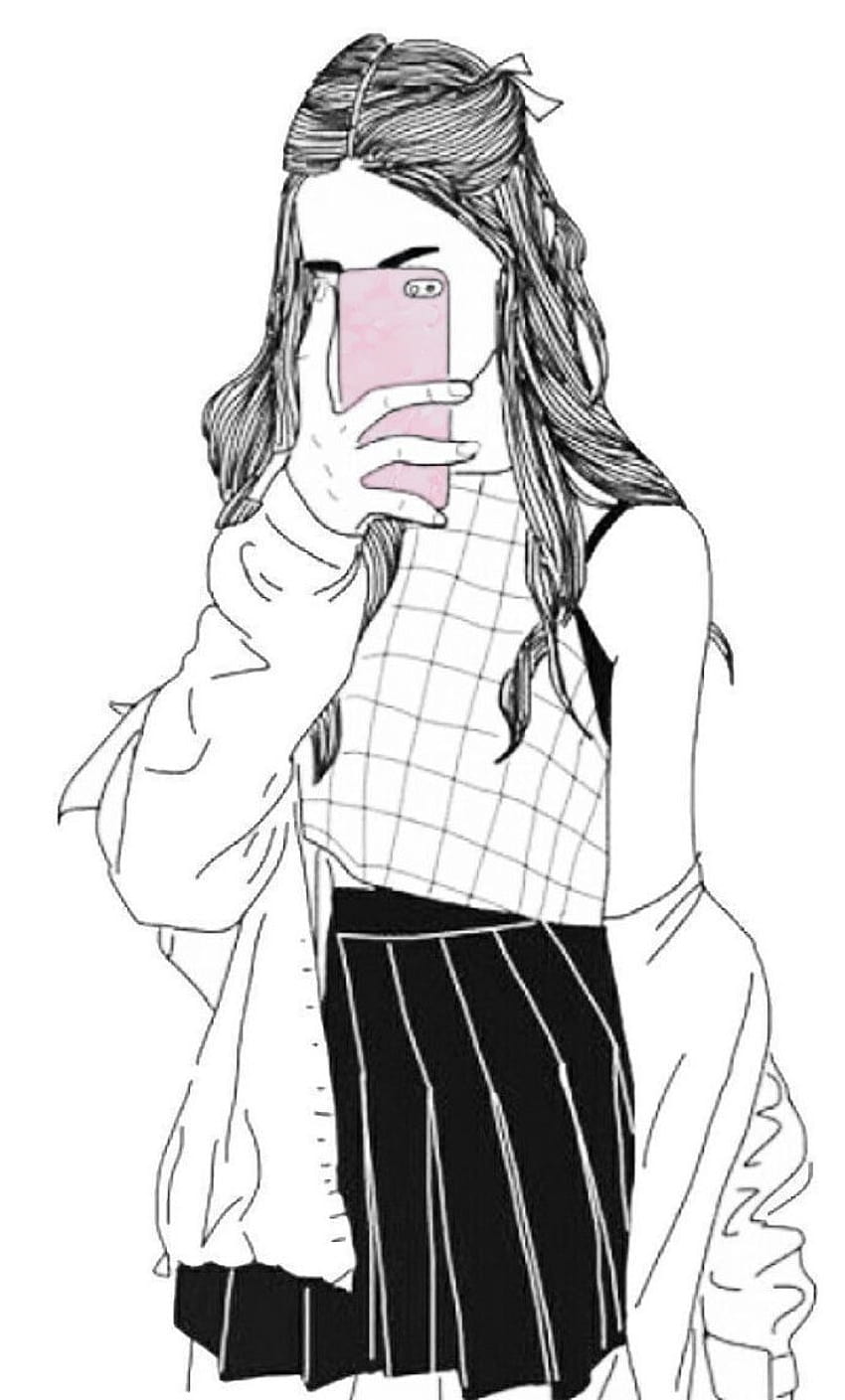 Girl drawing pink marble phone in 2020, anime girl mirror selfie HD phone  wallpaper | Pxfuel