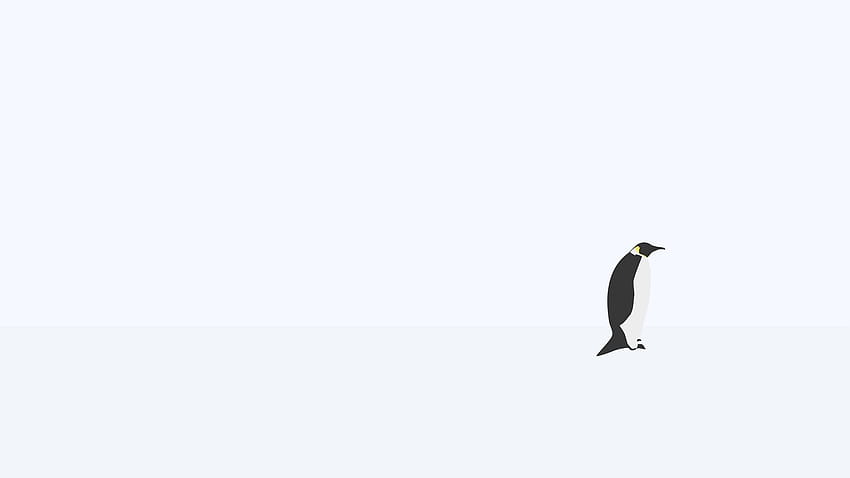 1920x1080 penguin, minimalism, snow full, bird minimalist HD wallpaper