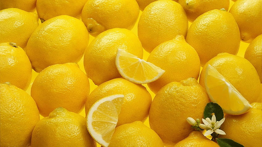 Jedzenie Cytryny Żółte Soczyste Owoce Natura Dla estetycznego jedzenia Tapeta HD