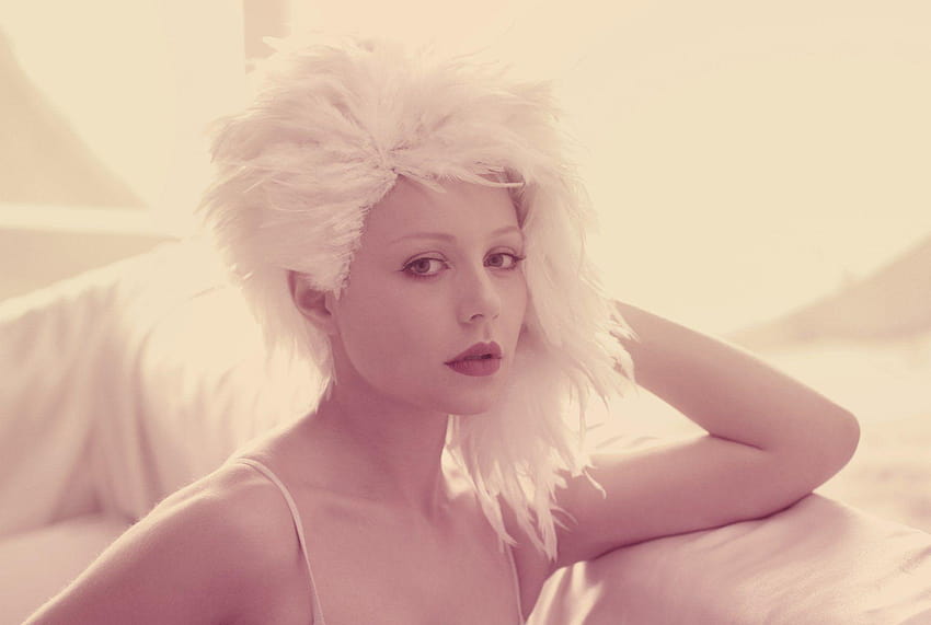 tina karol singer girl white wig feathers face pink pop star HD wallpaper