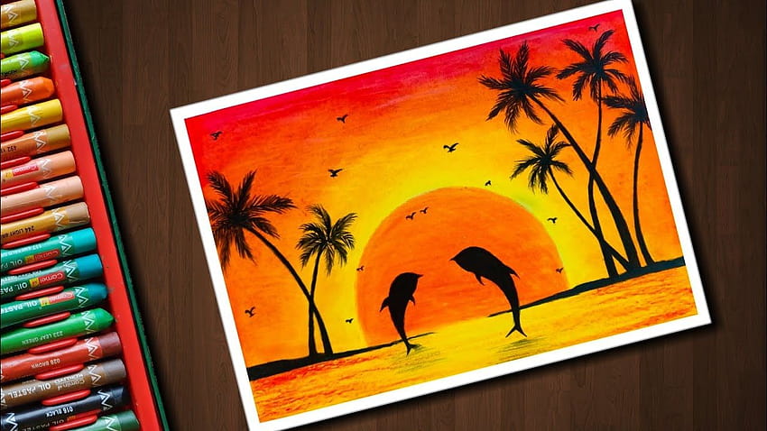 How to Draw Sunrise with oil pastels, Sunset Nature Drawing - YouTube-anthinhphatland.vn