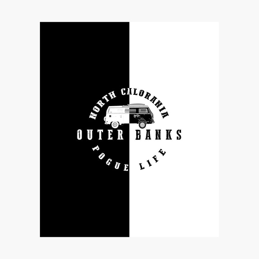 Outer Banks Pogue Life Schwarz und Weiß HD-Handy-Hintergrundbild