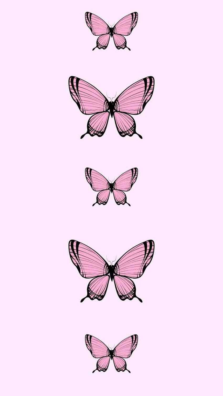 Carino per il tuo telefono, estetica a farfalla rosa Sfondo del telefono HD