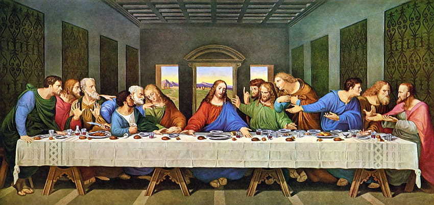 Perjamuan Terakhir Yesus, meja makan Yesus Wallpaper HD