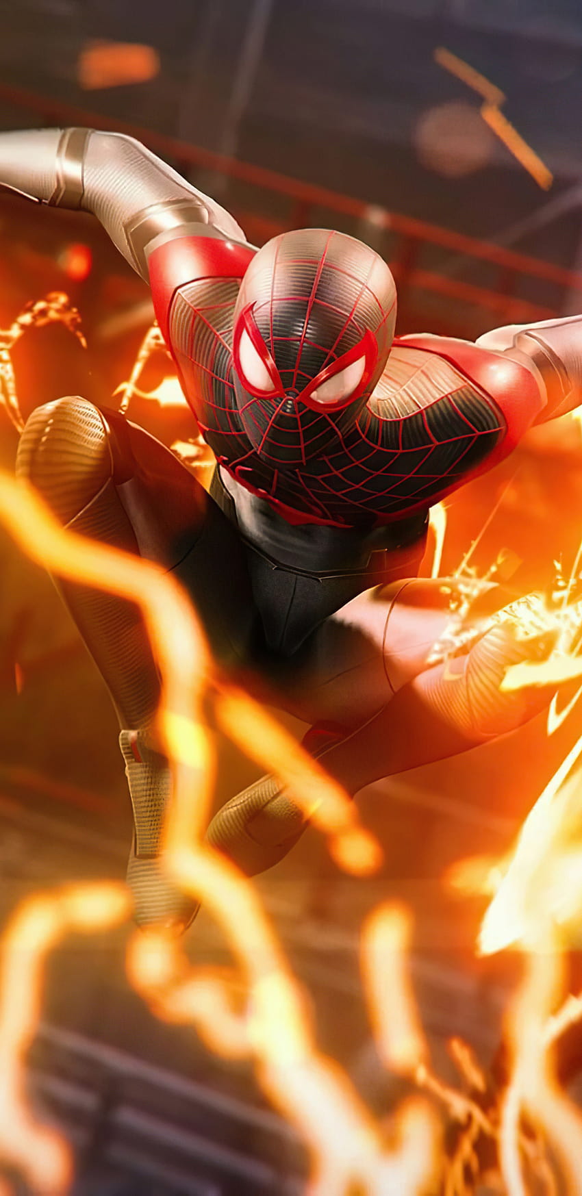 1440x2960 Marvels Spiderman Miles Morales Powers Samsung Galaxy Note 9,8, S9,S8,S Q , Backgrounds, and, orange spider man HD phone wallpaper