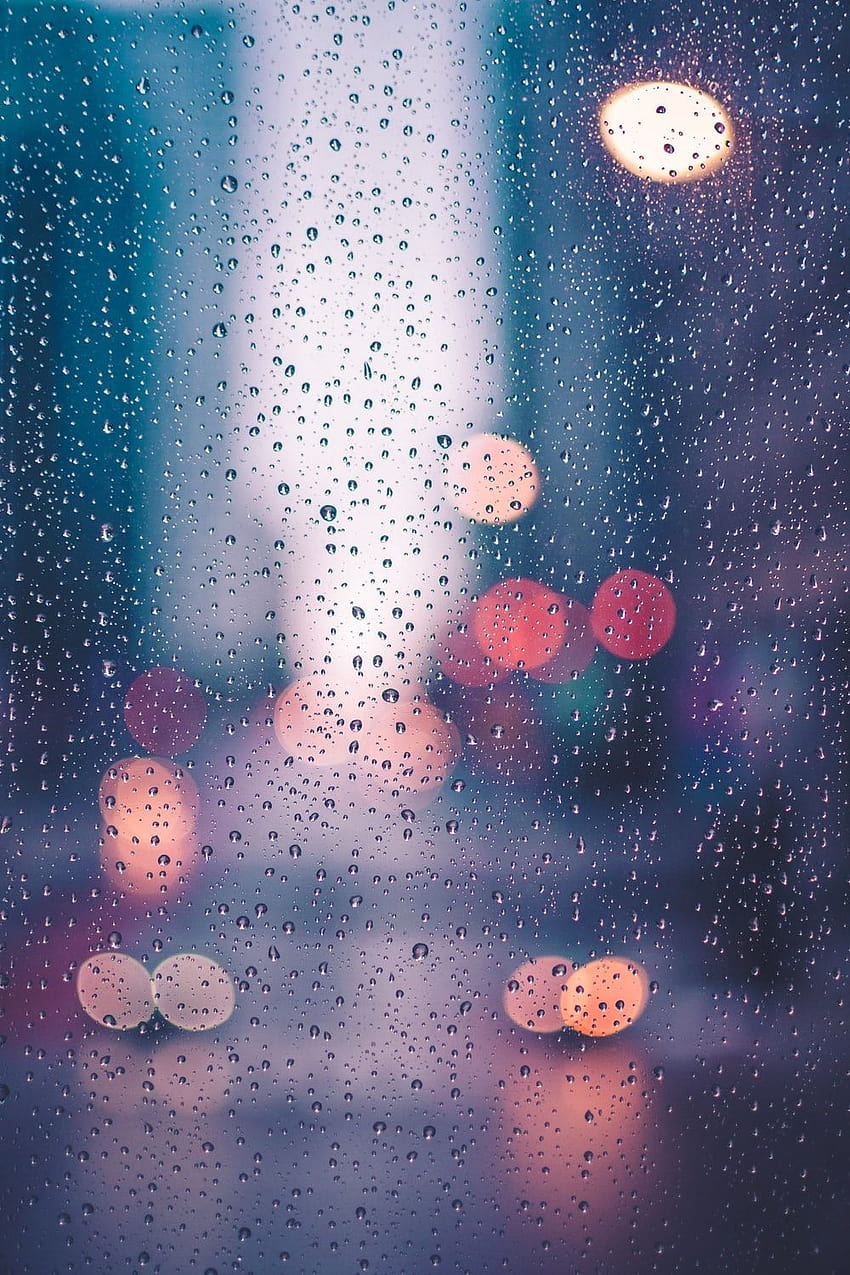 Lluvia en la ventana, estética de clima lluvioso fondo de pantalla del teléfono