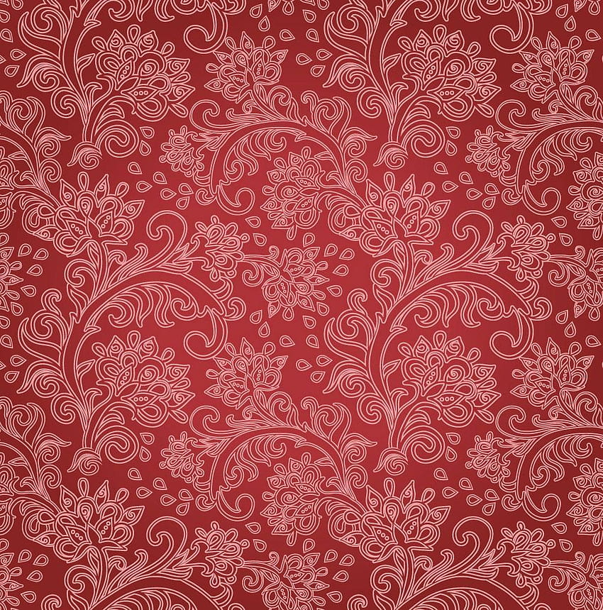 Red Damask, chinese motif HD phone wallpaper