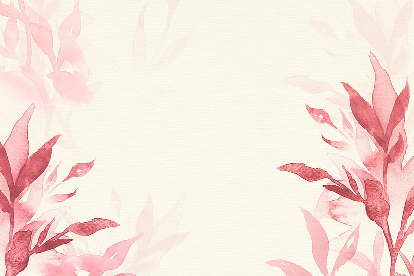 Pink watercolor leaf backgrounds aesthetic, aesthetic spring pink HD wallpaper