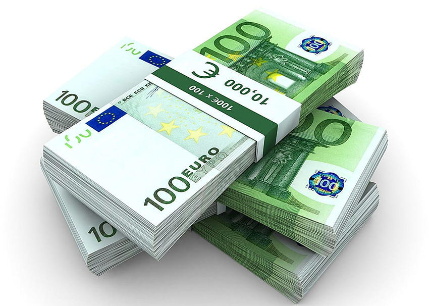 Евро хартиени пари 100 пари отблизо HD тапет